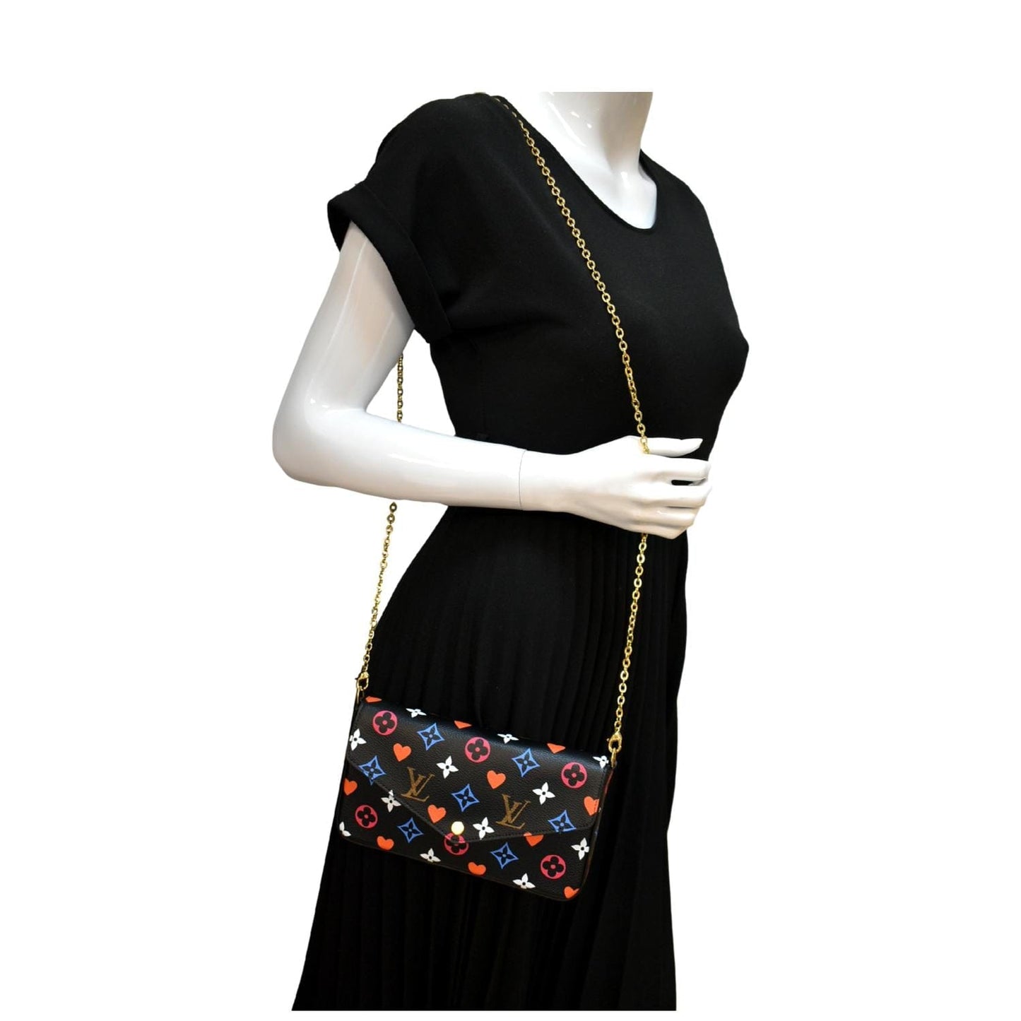 LOUIS VUITTON Pochette Felicie Game On Canvas Crossbody Bag Multicolor