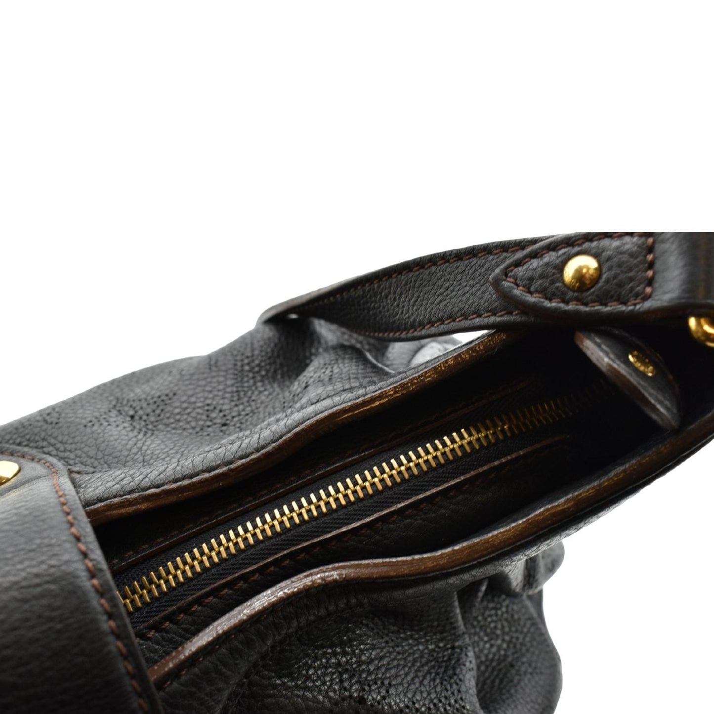 LOUIS VUITTON Mahina Leather Shoulder Bag Black