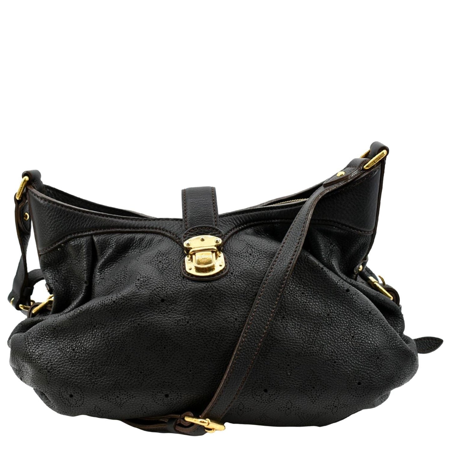 LOUIS VUITTON Mahina Leather Shoulder Bag Black