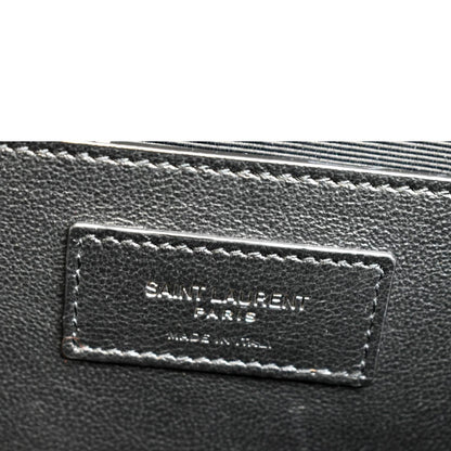 YVES SAINT LAURENT Medium Envelope Leather Chain Shoulder Bag Black