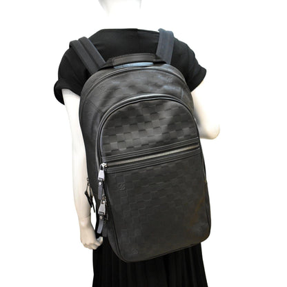 LOUIS VUITTON Michael Damier Infini Leather Backpack Bag Black