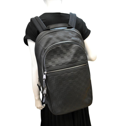 LOUIS VUITTON Michael Damier Infini Leather Backpack Bag Black