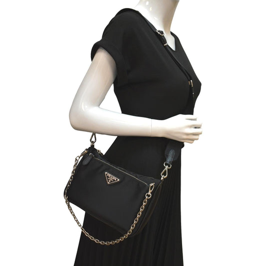 PRADA Re-Nylon Crossbody Bag Black
