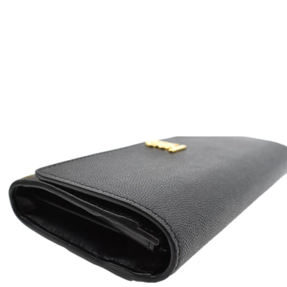 BURBERRY TB Continental Leather Wallet Black