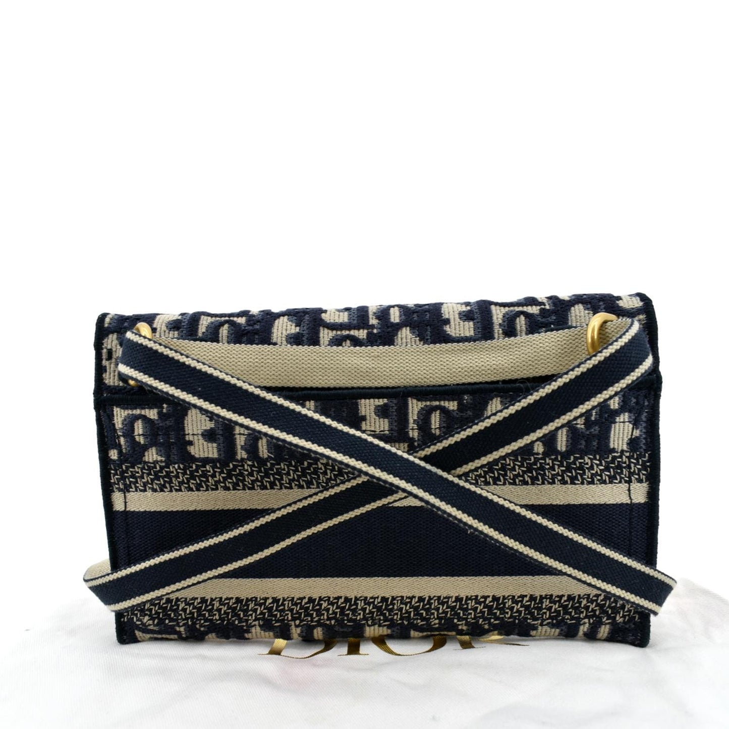 CHRISTIAN DIOR Saddle Oblique Canvas Belt Bag Navy Blue