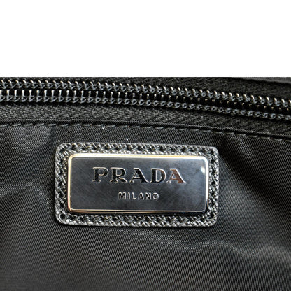PRADA Re-Nylon Leather Belt Bag Black