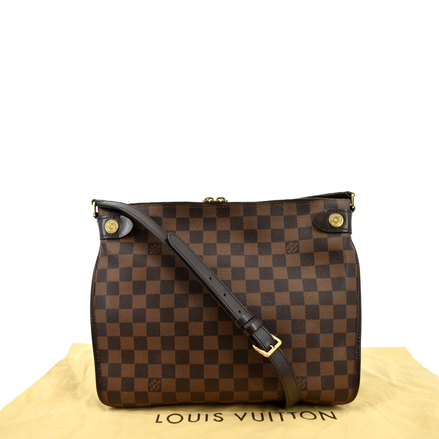 LOUIS VUITTON Duomo Damier Ebene Crossbody Bag Brown