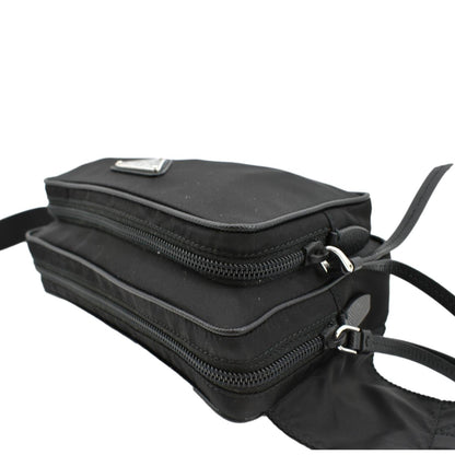 PRADA Re-Nylon Leather Belt Bag Black