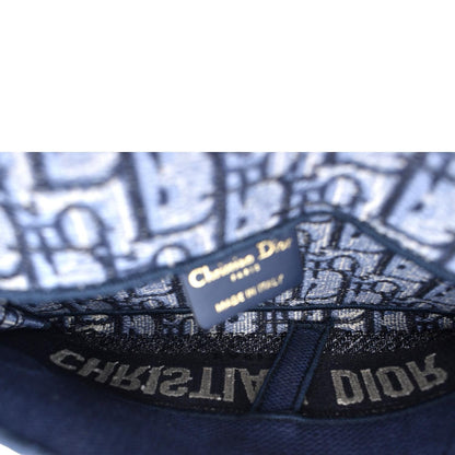 CHRISTIAN DIOR Saddle Oblique Canvas Belt Bag Navy Blue