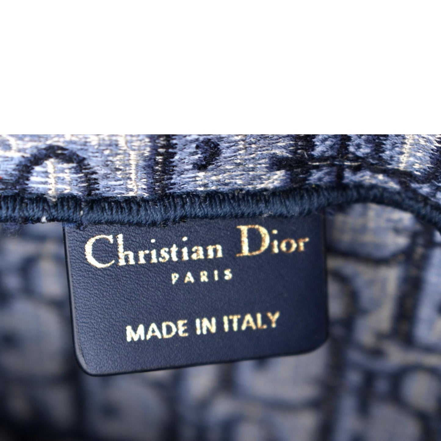 CHRISTIAN DIOR Saddle Oblique Canvas Belt Bag Navy Blue