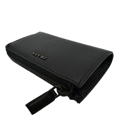 PRADA Saffiano Leather Zip Pouch Black