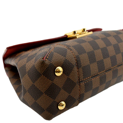 LOUIS VUITTON Caissa Chain Damier Ebene Clutch Shoulder Bag Brown