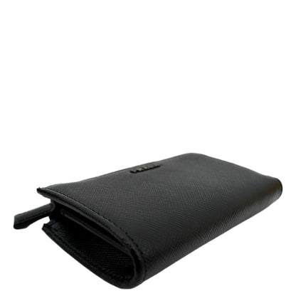 PRADA Saffiano Leather Zip Pouch Black