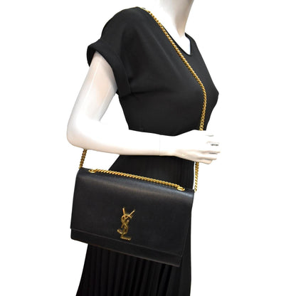 YVES SAINT LAURENT Kate Leather Shoulder Bag Black