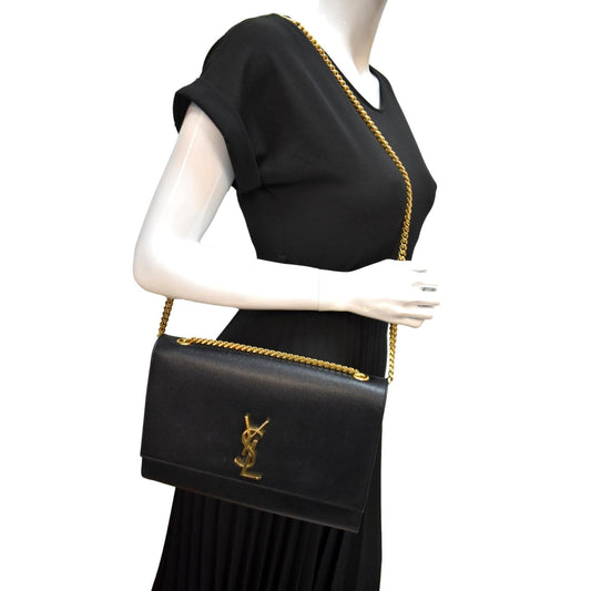YVES SAINT LAURENT Kate Leather Shoulder Bag Black