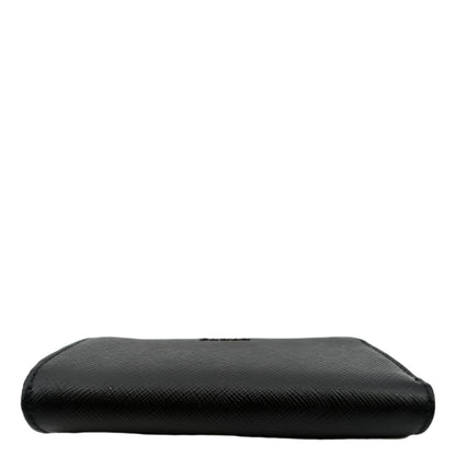 PRADA Saffiano Leather Zip Pouch Black