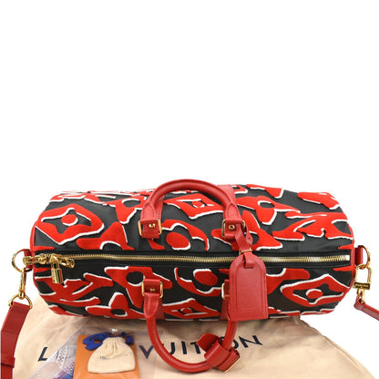 LOUIS VUITTON LVxUF Keepall Bandouliere 45 Tufted Monogram Satchel Bag Bicolor