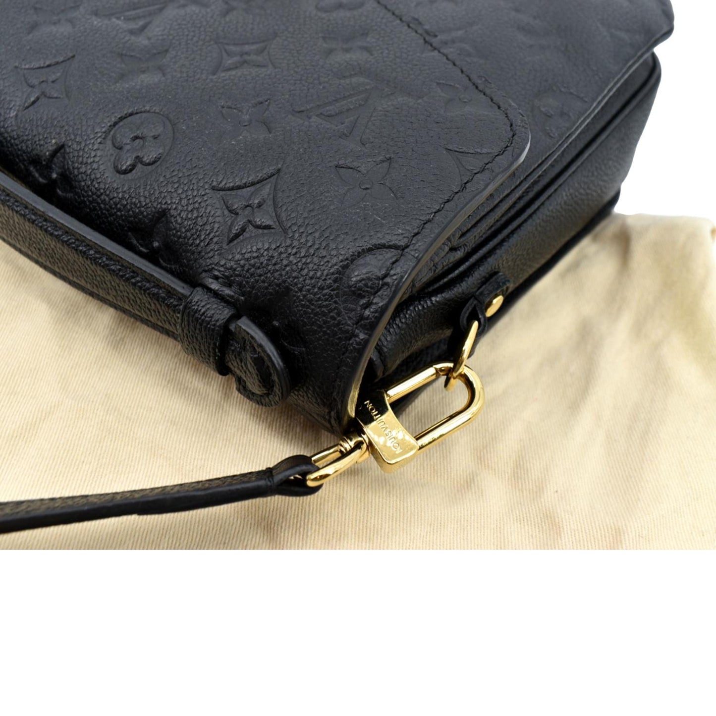 LOUIS VUITTON Metis Pochette Empreinte Leather Crossbody Bag Black