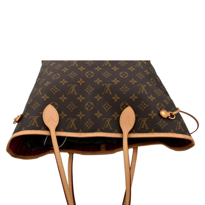 LOUIS VUITTON Neverfull MM Monogram Canvas Tote Bag Brown