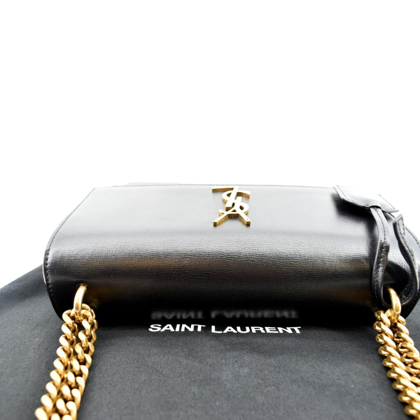 YVES SAINT LAURENT Monogram Sunset Medium Leather Shoulder Bag Black