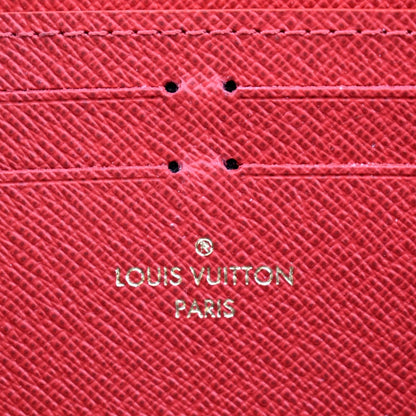 LOUIS VUITTON Clemence Damier Ebene Zippy Wallet Brown