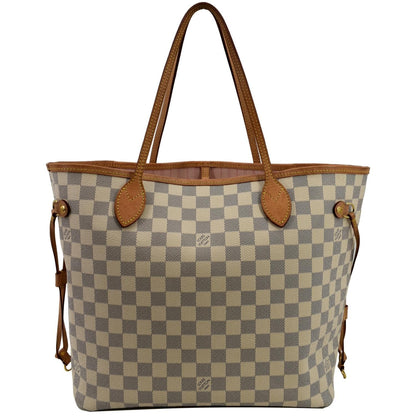LOUIS VUITTON Neverfull MM Damier Azur Tote Bag White - Sold