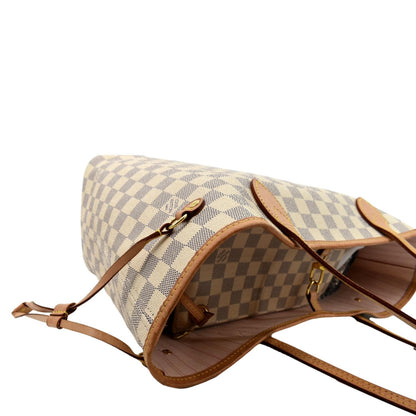LOUIS VUITTON Neverfull MM Damier Azur Tote Bag White - Sold