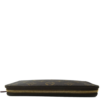 LOUIS VUITTON Clemence Monogram Canvas  Wallet Brown