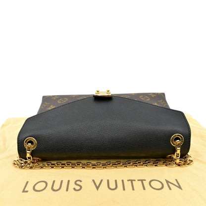 LOUIS VUITTON Pallas Chain Monogram Canvas Crossbody Bag Brown