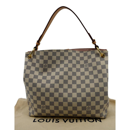 LOUIS VUITTON Graceful PM Damier Azur Shoulder Bag White