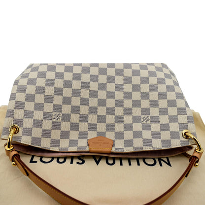 LOUIS VUITTON Graceful PM Damier Azur Shoulder Bag White