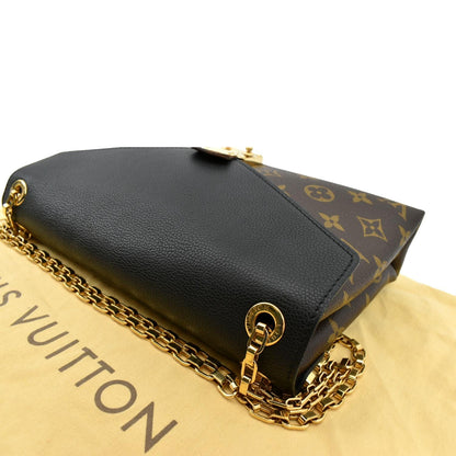 LOUIS VUITTON Pallas Chain Monogram Canvas Crossbody Bag Brown