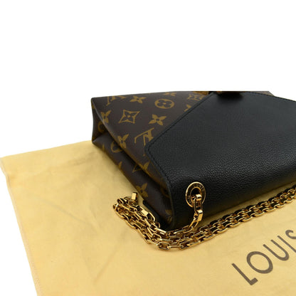 LOUIS VUITTON Pallas Chain Monogram Canvas Crossbody Bag Brown