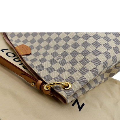 LOUIS VUITTON Graceful PM Damier Azur Shoulder Bag White