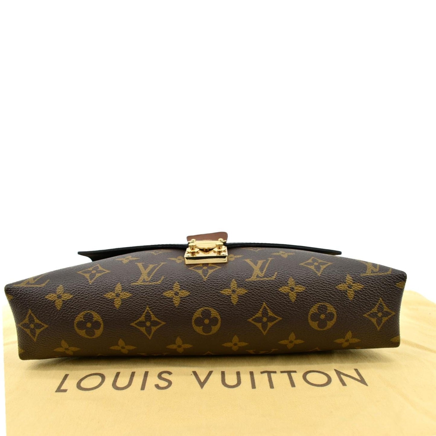 LOUIS VUITTON Pallas Chain Monogram Canvas Crossbody Bag Brown