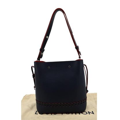 LOUIS VUITTON Lockme Bucket Calf Leather Shoulder Bag Marine Rouge