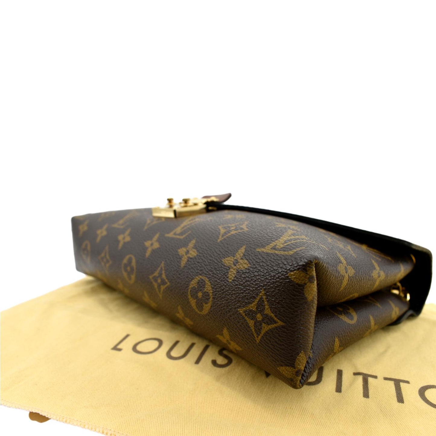 LOUIS VUITTON Pallas Chain Monogram Canvas Crossbody Bag Brown