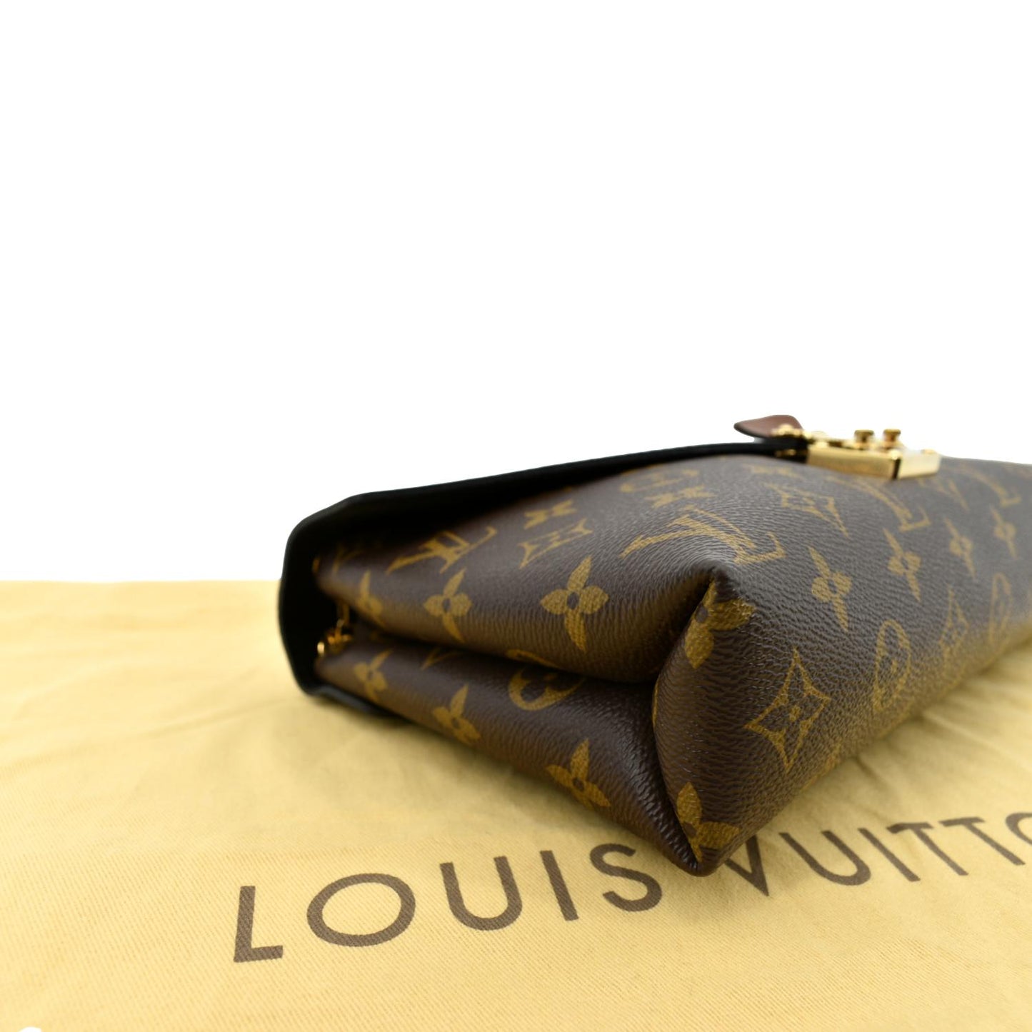 LOUIS VUITTON Pallas Chain Monogram Canvas Crossbody Bag Brown