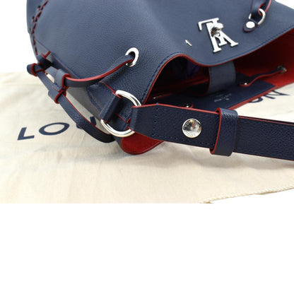 LOUIS VUITTON Lockme Bucket Calf Leather Shoulder Bag Marine Rouge