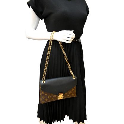 LOUIS VUITTON Pallas Chain Monogram Canvas Crossbody Bag Brown