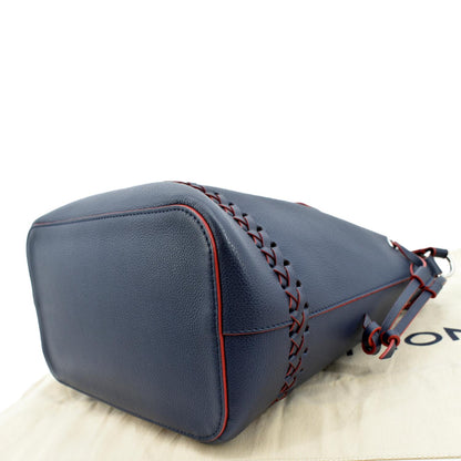 LOUIS VUITTON Lockme Bucket Calf Leather Shoulder Bag Marine Rouge