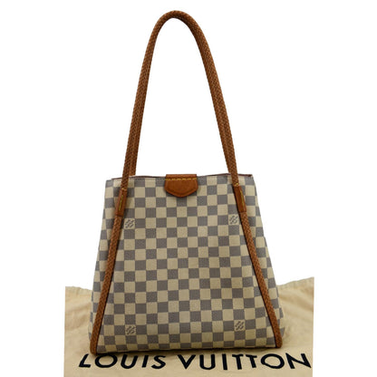 LOUIS VUITTON Propriano Damier Azur Tote Shoulder Bag White