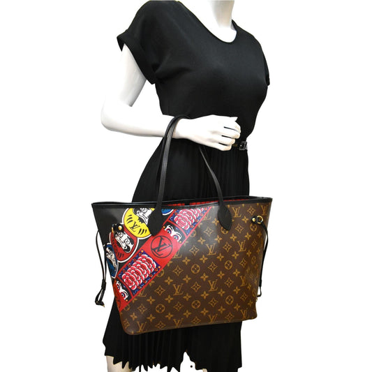 LOUIS VUITTON Neverfull Kabuki MM Monogram Canvas Tote Bag Brown