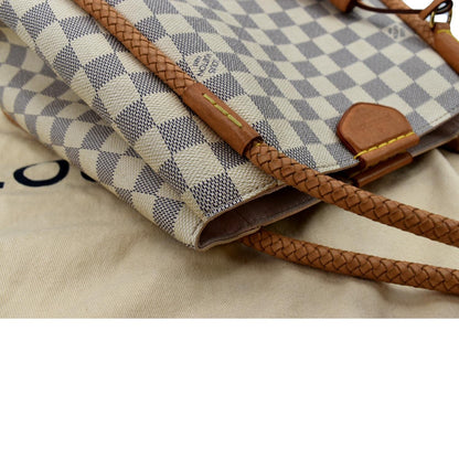 LOUIS VUITTON Propriano Damier Azur Tote Shoulder Bag White