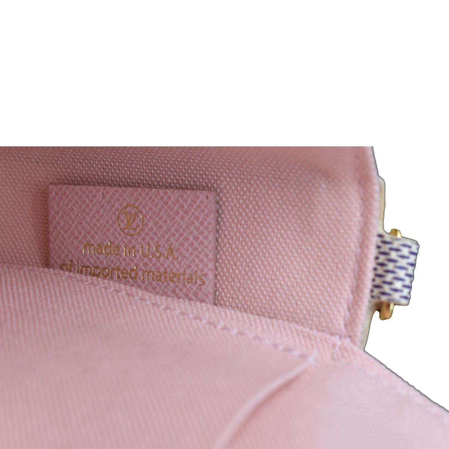 LOUIS VUITTON Felicie Pochette Damier Azur Crossbody Bag White