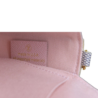 LOUIS VUITTON Felicie Pochette Damier Azur Crossbody Bag White