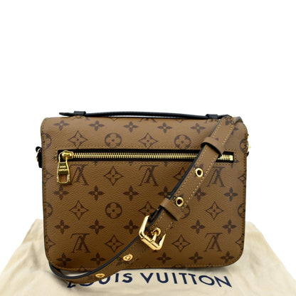 LOUIS VUITTON Metis Pochette Reverse Monogram Canvas Crossbody Bag Brown