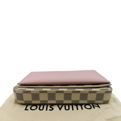 LOUIS VUITTON Felicie Pochette Damier Azur Crossbody Bag White