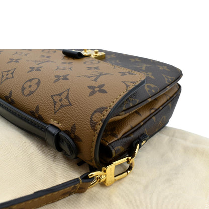 LOUIS VUITTON Metis Pochette Reverse Monogram Canvas Crossbody Bag Brown
