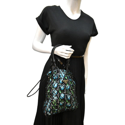 PRADA Rete Fabric Mesh Tote Bag Multicolor